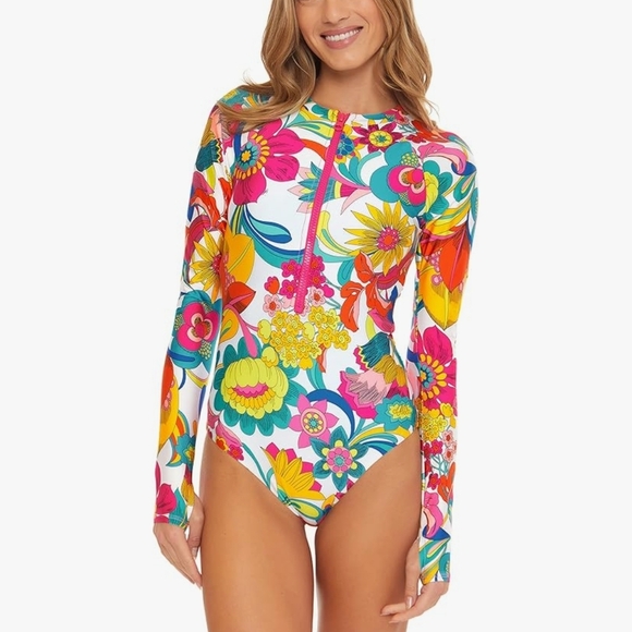 Trina Turk Other - Trina Turk Multicolor Floral Long Sleeve One Piece